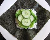 A picture of step 2 of Smoked Salmon ‘Onigirazu’ (Rice Sandwich).
