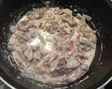 Foto del paso 4 de la receta Tallarines con setas y bacon al roquefort