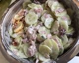 Une image de l'étape 11 de Concombres à la crème,jambon blanc,tomates séchées et basilic frais.