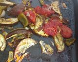 A picture of step 5 of Baked Brinjals and Papers.