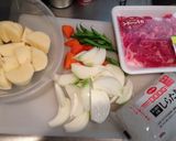 A picture of step 3 of NIKUJAGA (Meat and Potato Stew).