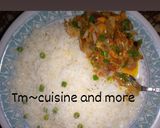 A picture of step 5 of Rice and Green beans.