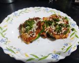 A picture of step 6 of Cheesy egg stuffed peppers.