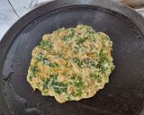 A picture of step 4 of Moong sprout and vegetable chilla.