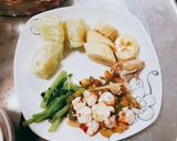 Hình bước làm 5 của món Nui rau củ xào tôm cho bé