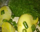 A picture of step 2 of Paneer stuffed green heart.
