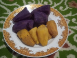 Tela Ungu dan Tela Kuning Kukus