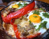 Foto del paso 5 de la receta: Morrones rellenos con verdeo