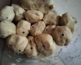 A picture of step 1 of Lotus namkeen (Shingada flour).