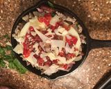A picture of step 10 of Skillet Meat lovers Pizza for one.