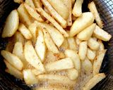 A picture of step 1 of MY Chilli Salt & Pepper Chips on a Baguette 😍.