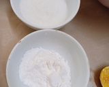Hình bước làm 1 của món Bánh souffle hạnh nhân làm từ lòng trắng trứng