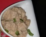 A picture of step 4 of Matoke steamed with groundnuts sauce.