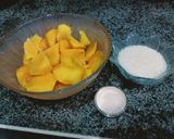 A picture of step 1 of Fresh peach soda.
