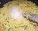 A picture of step 6 of Saffron, zucchine (with flowers) and speck risotto.