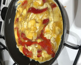 Foto del paso 5 de la receta: Tortilla de corazones de alcachofa y tiras de pimiento asado