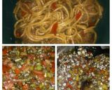 A picture of step 4 of Soy Spaghetti Meatballs,& Peppers.