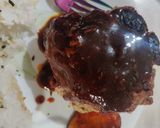 A picture of step 7 of Hamburger Steak (ハンバーグステーキ).