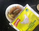 A picture of step 3 of Chicken kabab cheese sandwich 😋.