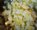 A picture of step 7 of Egg Salad with some extras.