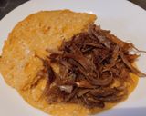 Foto del paso 7 de la receta: Arepa🥯rellena de pollo🫕y salchichón teriyaky con ensalada fresca🥙🧆🌯