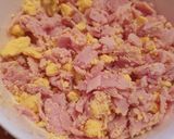 A picture of step 2 of Deviled Eggs with Ham.