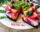 Hình bước làm 8 của món Bánh thạch trái cây sữa chua phô mai
