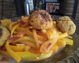 Foto del paso 10 de la receta: Espagueti🍝 de calabacín🥒amarillo💛 con albóndigas🍘🥫🍳🥕🌰 de atún!!!