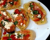 A picture of step 4 of My Garlic bread Brushetta Snack 💛.