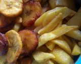 A picture of step 1 of Plantain with chips.
