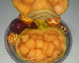 عکس مرحله 1 از دستور میوه آرایی به طرح گل