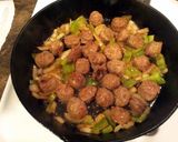 A picture of step 3 of Lee's Italian Sausage on Rice.