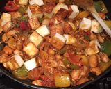 A picture of step 2 of Tofu chilli enchiladas:.