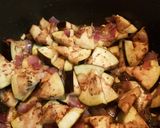 A picture of step 3 of Penne alla Siciliana.