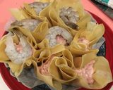 A picture of step 3 of Tofu Skin Shumai.