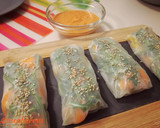 Foto del paso 6 de la receta: Rollitos (obleas de arroz) de pechuga en escabeche con salsa romescu