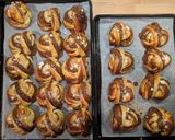 A picture of step 12 of Kanelbullar — Swedish cinnamon buns.