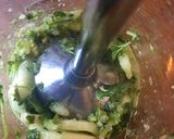 A picture of step 2 of Green watercress and Avocado Gazpacho 🌱.