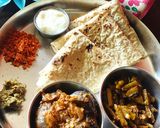 A picture of step 6 of Jowar bhakri and Brinjal subji.