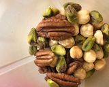 A picture of step 2 of Walnut, pistachios and Pecan nut chikki.