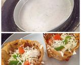A picture of step 3 of Leftover Roti basket pizza.