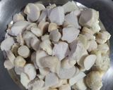 A picture of step 1 of Dahi wali Arbi.