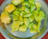 A picture of step 1 of Kacchi keri ka khatta metha aachar.
