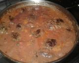 A picture of step 4 of Italian meatballs with spaghetti.