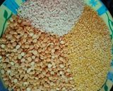 A picture of step 1 of Mix dal peas stuffed uttapam.