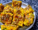 A picture of step 10 of Makai dhokla.