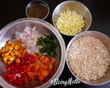 A picture of step 1 of Oats Bhel.