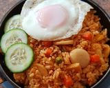 A picture of step 3 of Tomyam Fried Rice.