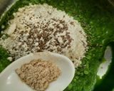 A picture of step 2 of Jowar Spinach Mathri.