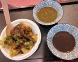 A picture of step 4 of Delhi style Shakarkandi(roasted in pressure cooker)chaat.